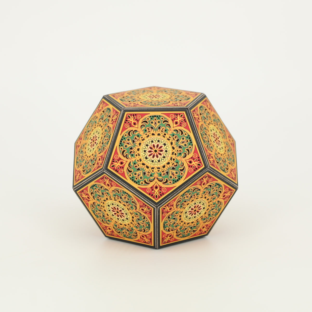 MikhaLuma Logos handcrafted dodecahedron paper lantern, unlit in daylight