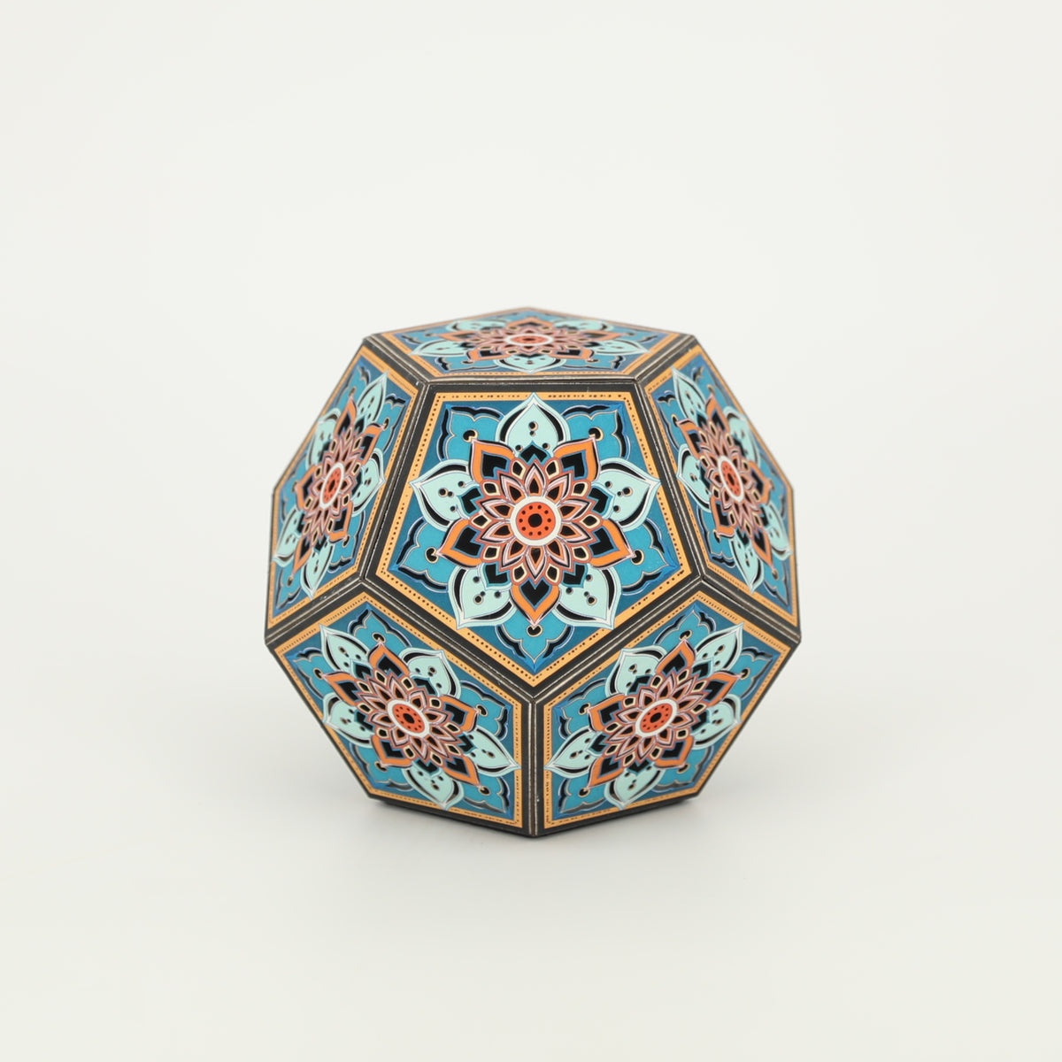 MikhaLuma Telos handcrafted dodecahedron paper lantern, unlit in daylight