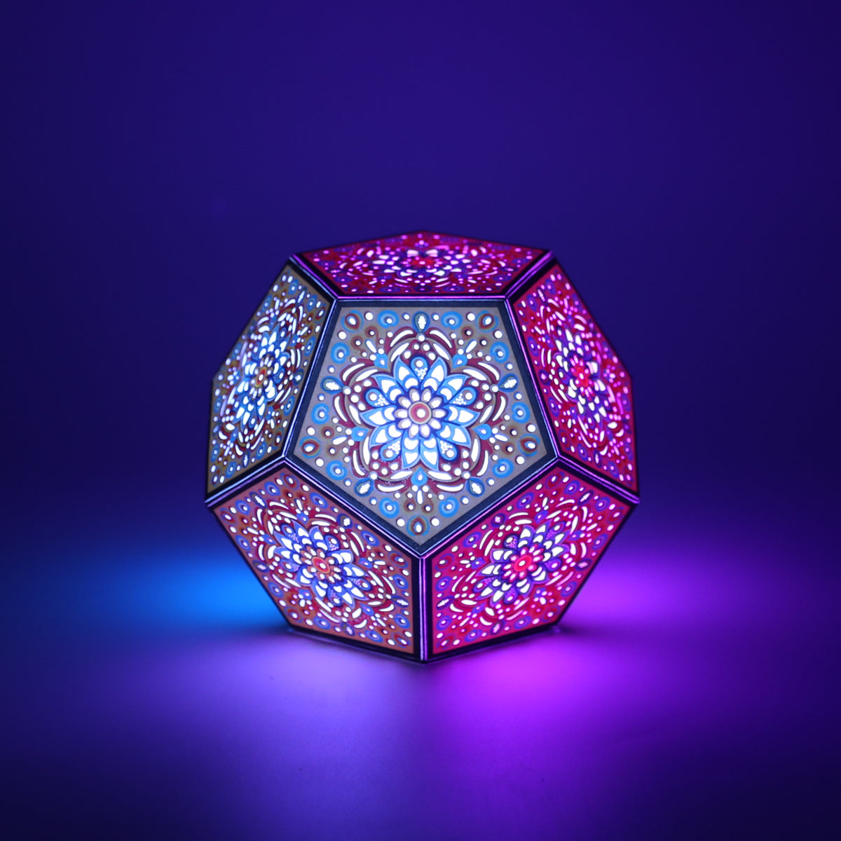 MikhaLuma Eunoia dodecahedron lantern in Glow style, glowing softly from within