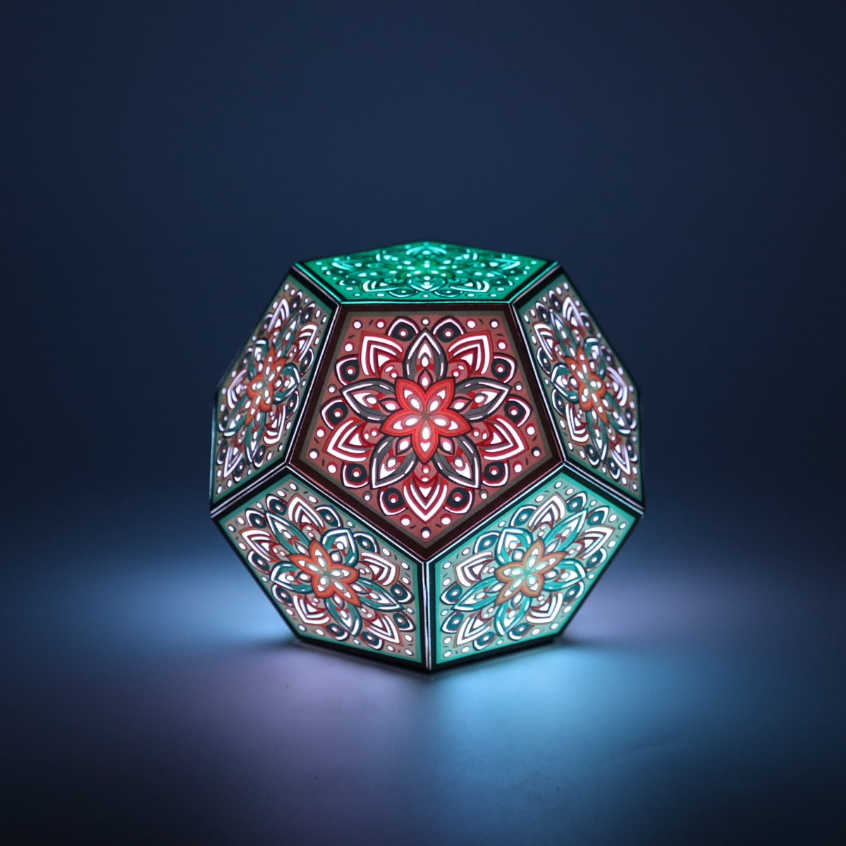MikhaLuma Philia dodecahedron lantern in Glow style, glowing softly from within