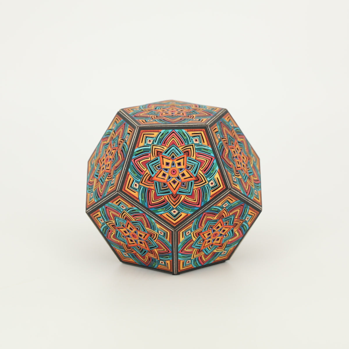 MikhaLuma Arete handcrafted dodecahedron paper lantern, unlit in daylight