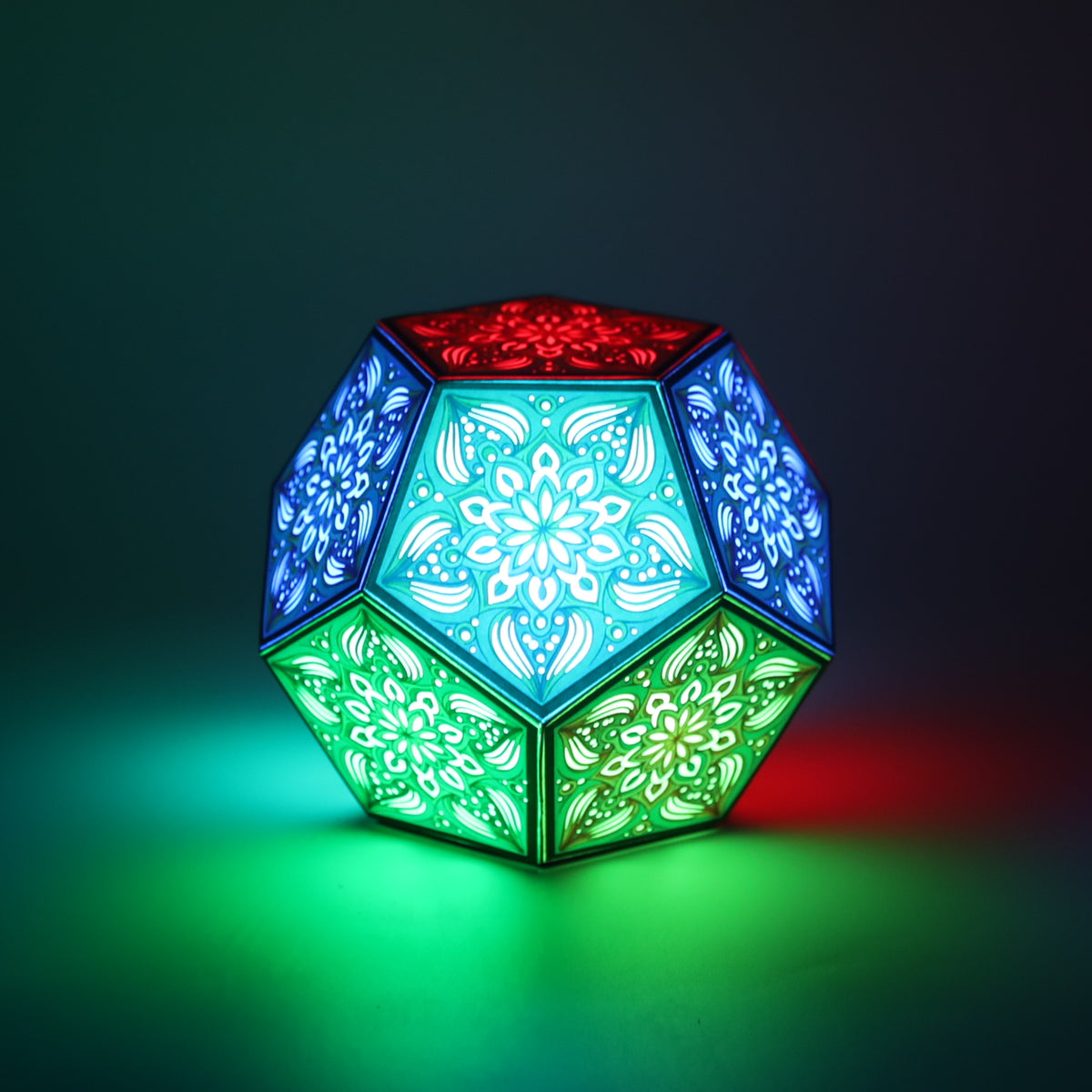 MikhaLuma Ataraxia dodecahedron lantern in Glow style, glowing softly from within