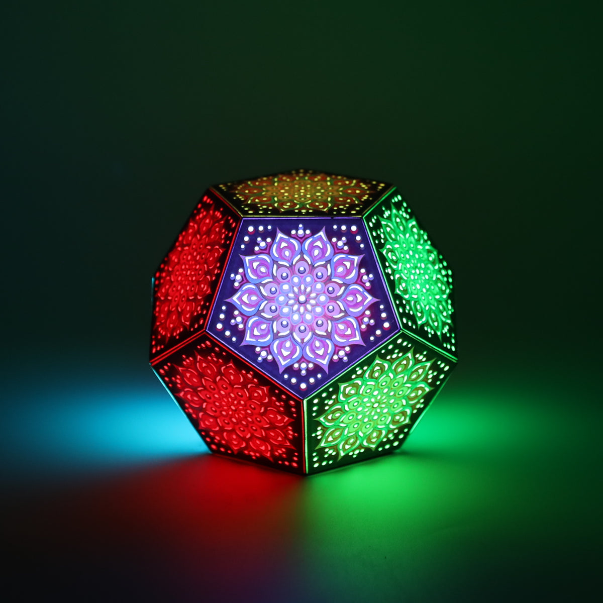 MikhaLuma Oneiros dodecahedron lantern in Glow style, glowing softly from within