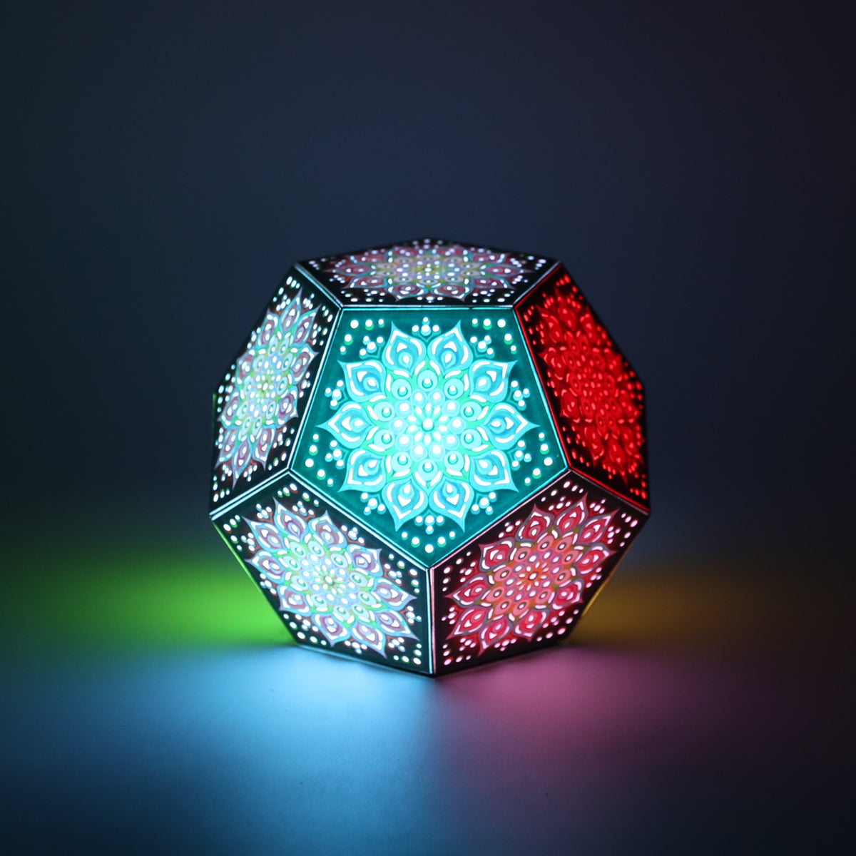 MikhaLuma Oneiros dodecahedron lantern in Glow style, glowing softly from within
