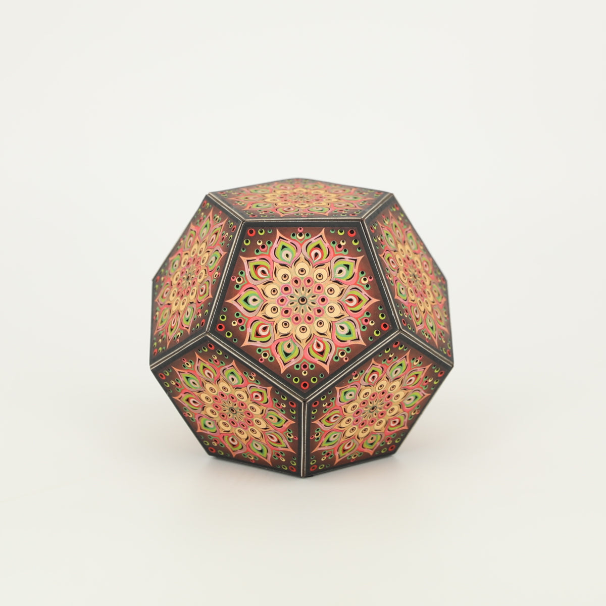 MikhaLuma Sophia handcrafted dodecahedron paper lantern, unlit in daylight
