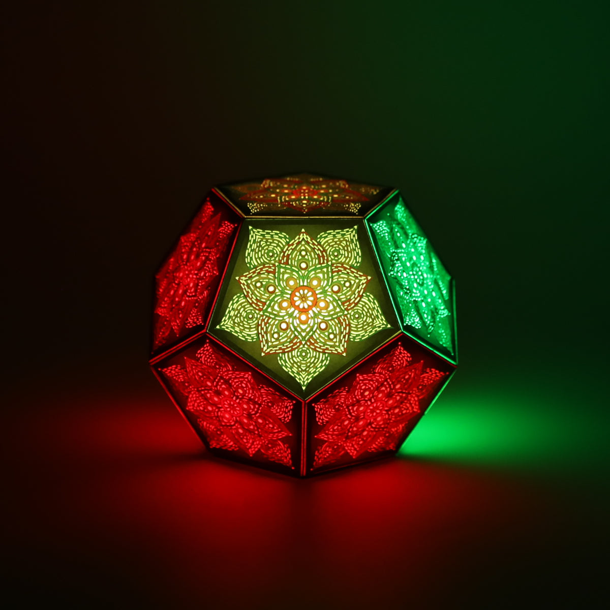 MikhaLuma Eros dodecahedron lantern in Glow style, glowing softly from within